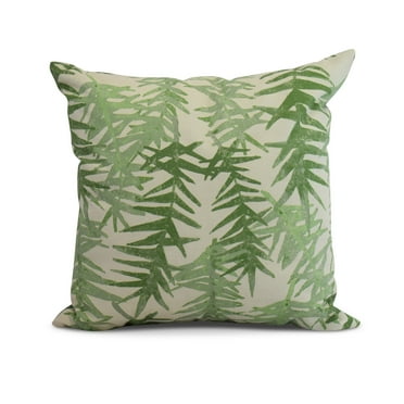 Simply Daisy, 18" x 18" Spikey, Floral Print Outdoor Pillow, Green