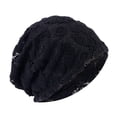 thumbnail image 2 of Elástico Slouchy Beanie Hat Headwear Skin Friendly Turban Hat Baggy Skull Cap Elegante diadema Hat Lightweig, ht Sleep Bonnet para damas de invierno , negro Colco Gorro holgado, 2 of 7