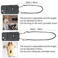 thumbnail image 6 of ELEHOLD iPhone 13 mini Crossbody Wallet Case, Zipper PU Leather Phone Case with Card Holder Wrist Strap Purse Cover for iPhone 13 mini,Black, 6 of 7