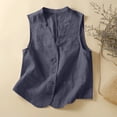 thumbnail image 2 of Fancifize Summer Vest for Women V Neck Button Up Lightweight Sleeveless Jackets Vintage Casual Outerwear, 2 of 5