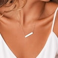 thumbnail image 6 of Turandoss Dainty Interlocking Circles 14K Gold Plated Stacked Necklace for Women Bar Hammered Disc Pendant Adjustable Jewelry Trendy Personalized Birthday Gifts for Her Women, 6 of 8