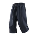 thumbnail image 2 of Domuza Men's Capri Pants 3/4 Long Straight-Leg Sport Shorts Quick Dry Workout Gym Beach Shorts with Zipper Pockets Dark Blue 6XL, 2 of 5