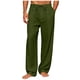 thumbnail image 1 of Pantalones de Cintura Elástica de Verano de Color Sólido Botón Cordón Pierna Recta, Pantalones de Pierna Recta Hombres Bolsillo Casual Salón, 1 of 7