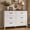 Retro, variant on Drawer Dresser for Bedroom, White Dresser Double Chest of Drawers, modern Wood Dressers with Deep Drawers for Living Room, Bedroom - Black