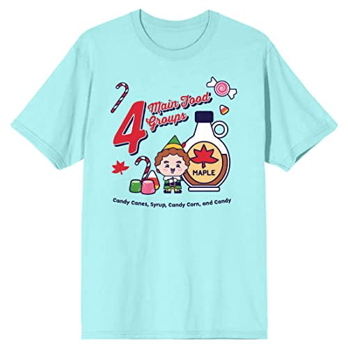 Four Main Food Groups Elf Movie Men's Celadon T-Shirt-XXL