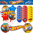 thumbnail image 2 of Juego de globos de látex con el primer número de Hot Wheels Kids, suministros para fiestas de cumpleaños de carreras, decoración para baby shower de niño, 2 of 5