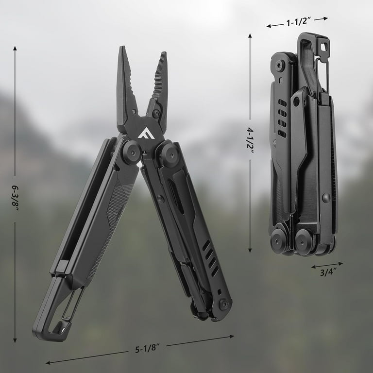 FLISSA 15-in-1 Portable Multitool with Pliers, Pocket Knife