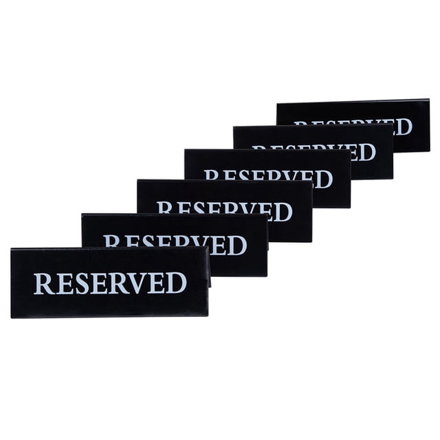 6Pcs Acrylic Table Sign Waterproof Inverted V Triangle Table Seat Reminder Sign for Hotel Restaurant Wedding Chairs