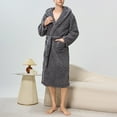 thumbnail image 5 of Hvyesh Mens Robe Plush Fleece Kimono BathrobeSoft Shower Towel Bath Robes Calf Length Housecoat for Spa Hotel Hot Tub, 5 of 5