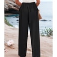 thumbnail image 6 of Women'S Pants Casual Button Up High Waisted Wide Leg Trousers Black L, 6 of 9