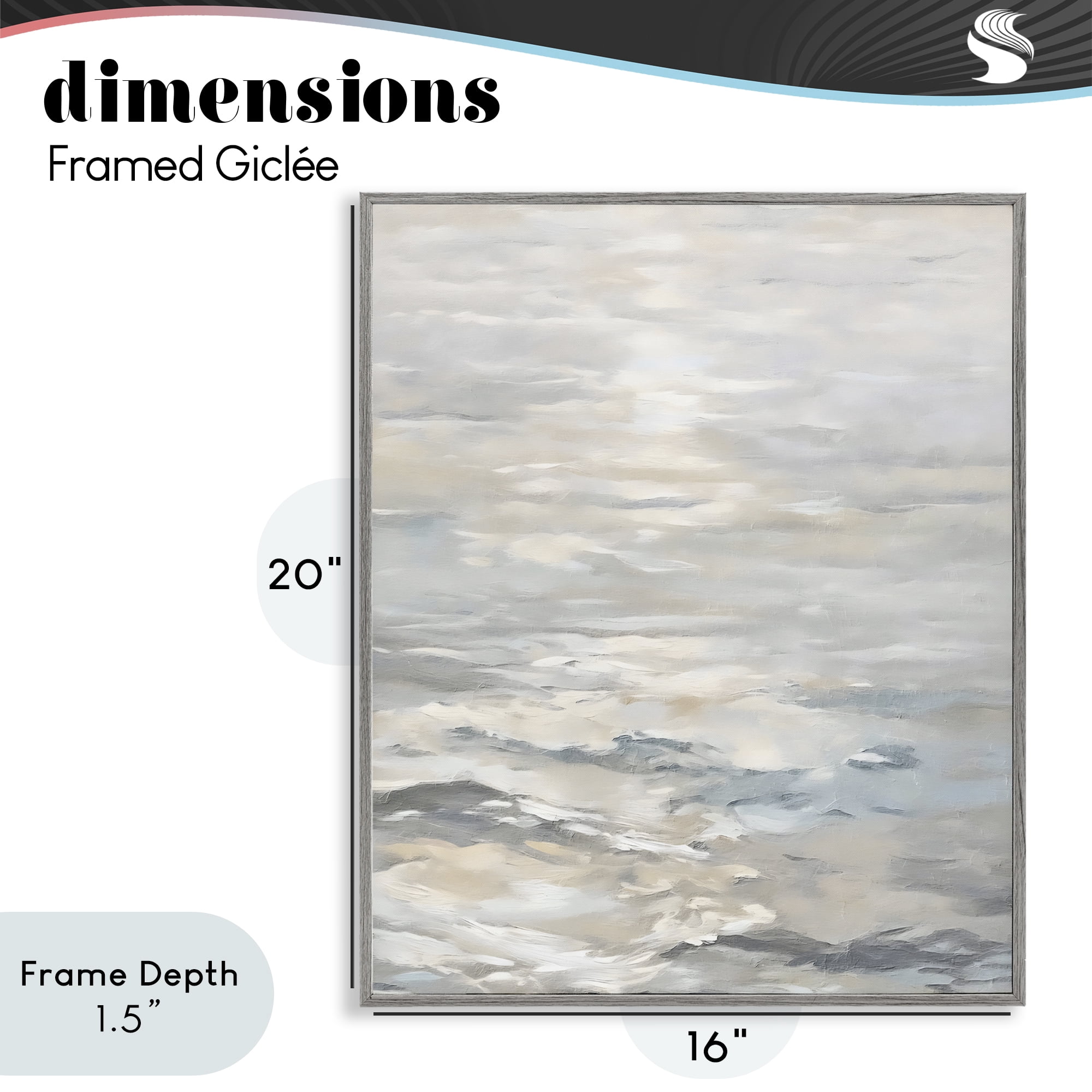 Stupell Industries Shallow Reflections Morning Light Gray Framed Giclee Art, design by Riley B