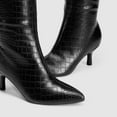thumbnail image 4 of BURUDANI Women Sexy Pointed-Toe Knee-High Kitten-Heel Tall Fashion Boots, 4 of 6