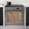 thumbnail image 5 of Handmade Oven Skirt, Farmhouse Kitchen Decor, Plaid Oven Curtain, Heat-Resistant Rustic Tie Top Stove Skirt, Window Half Curtain, Decorative Oven Door Curtain for Cottage, Easy Install, Beige Plaid, 5 of 7