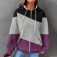 thumbnail image 2 of ShomPort Womens Full Zipper Sweatshirt Color Block Sweatshirts Long Sleeve Casual Pullover Cute Comfy Hoodies, 2 of 7