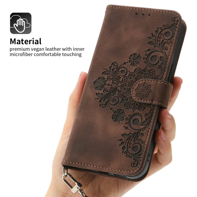 Stipple Wallet Phone Case with Crossbody Strap