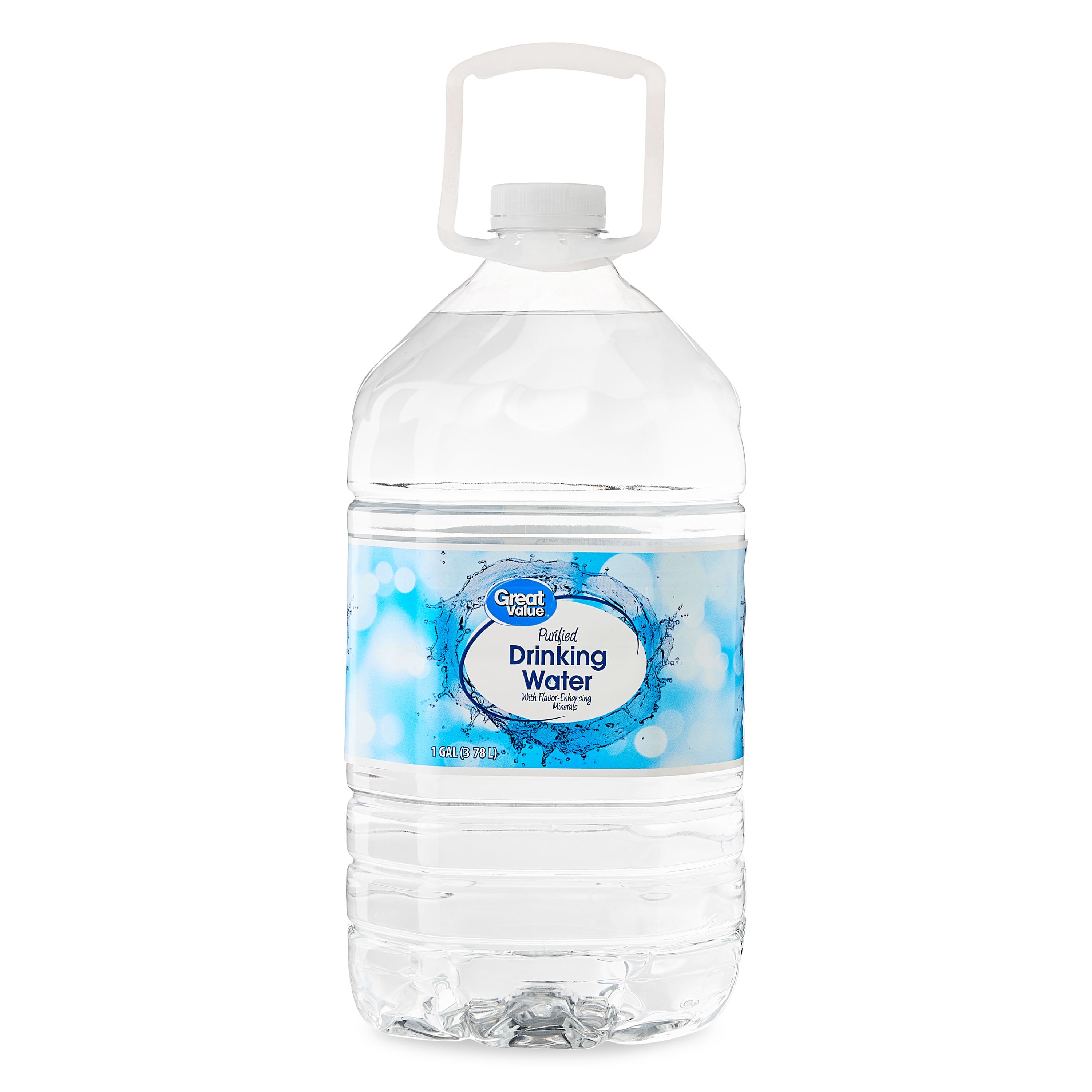 (3 pack) Great Value Purified Drinking Water, PET 1 Gallon bottle