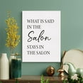thumbnail image 2 of Salon Canvas Wall Art - 'What is Said in the Salon' Beauty Decor Framed Ready to Hang, 2 of 4