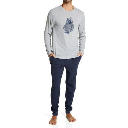 

Men s Lucky 213LG08 Jersey Tee & Jogger Pajama Boxed Gift Set (Grey/Mood Indigo L)