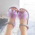 thumbnail image 3 of Little Girls Sandals Sparkly Glitter With Mesh Flower Design Adjustable Straps Casual Party Shoes For Kids Size 5-5.5T, 3 of 8