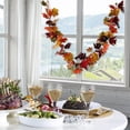 thumbnail image 4 of 1, hojas de arce artificiales de ratán-guirnalda de otoño guirnalda de follaje, planta colgante para boda, puerta, telón de fondo decoración Sin LED Baoblaze Guirnalda de hojas de arce, 4 of 8