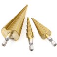 thumbnail image 3 of 3 brocas escalonadas de ranura recta de acero de alta velocidad, 3 of 4