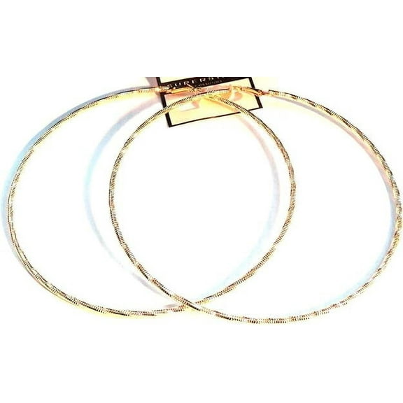 Extra Large Hoop Earrings 5.5 inch Gold Tone Hoops