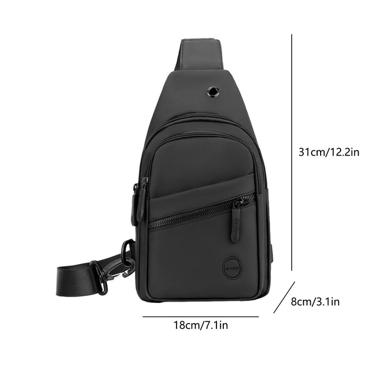 Back to School Backpack Savings Dvkptbk Men s High end Slim Crossbody Bag Chest Bag With Headphone Port Removable Buckle Side Bag Travel Outdoor Leisure Walmart