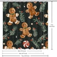 thumbnail image 6 of Gingerbread man Waterproof Bathroom Curtain Set with Hooks - Printed Bathroom Curtains for Home Decoration, 6 of 6