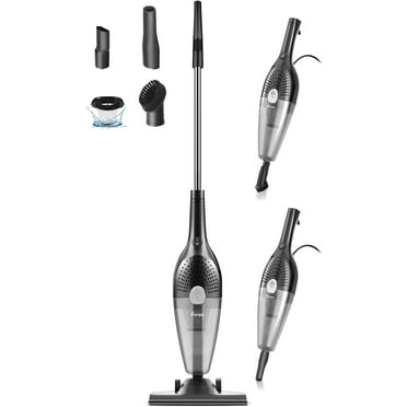 Qunler 25Kpa Corded Stick Vacuum Cleaner with Powerful Suction, 3-in-1 Lightweight Handheld Vacuum Cleaner for Home Carpet Pet Hair, Black Grey, BR602