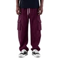 thumbnail image 3 of WJOSBXT Cargo Pants Mens Drawstring Corduroy Pants 2026 Wide Leg Baggy Joggers Multi Pocket Loose Lightweight Straight Leg Hiking Trousers 3XL, 3 of 9
