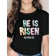 thumbnail image 1 of Easter Letter Print T-shirt, Short Sleeve Crew Neck Casual Top For Summer & Spring, Women's Clothing Tee For Adult, Men, Women, Teen, Teenager, Adolescent, Youth, 1 of 6