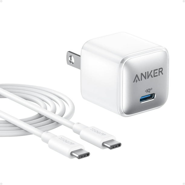 Anker Cargador 511 (Nano Pro) 20W PIQ 3.0 Cargador USB-C Fuente de alimentació Ártico Blanco (6ft 3A