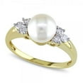 thumbnail image 1 of Akoya Pearl Ring w/ Diamond Accents 14k Yellow Gold 7-7.5mm, 1 of 3