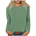 thumbnail image 4 of Rigardu Women's Round Neck Long Sleeve Top Solid Color Casual T Shirt Long Sleeve Shirts for Women Size:s-2xl, 4 of 5