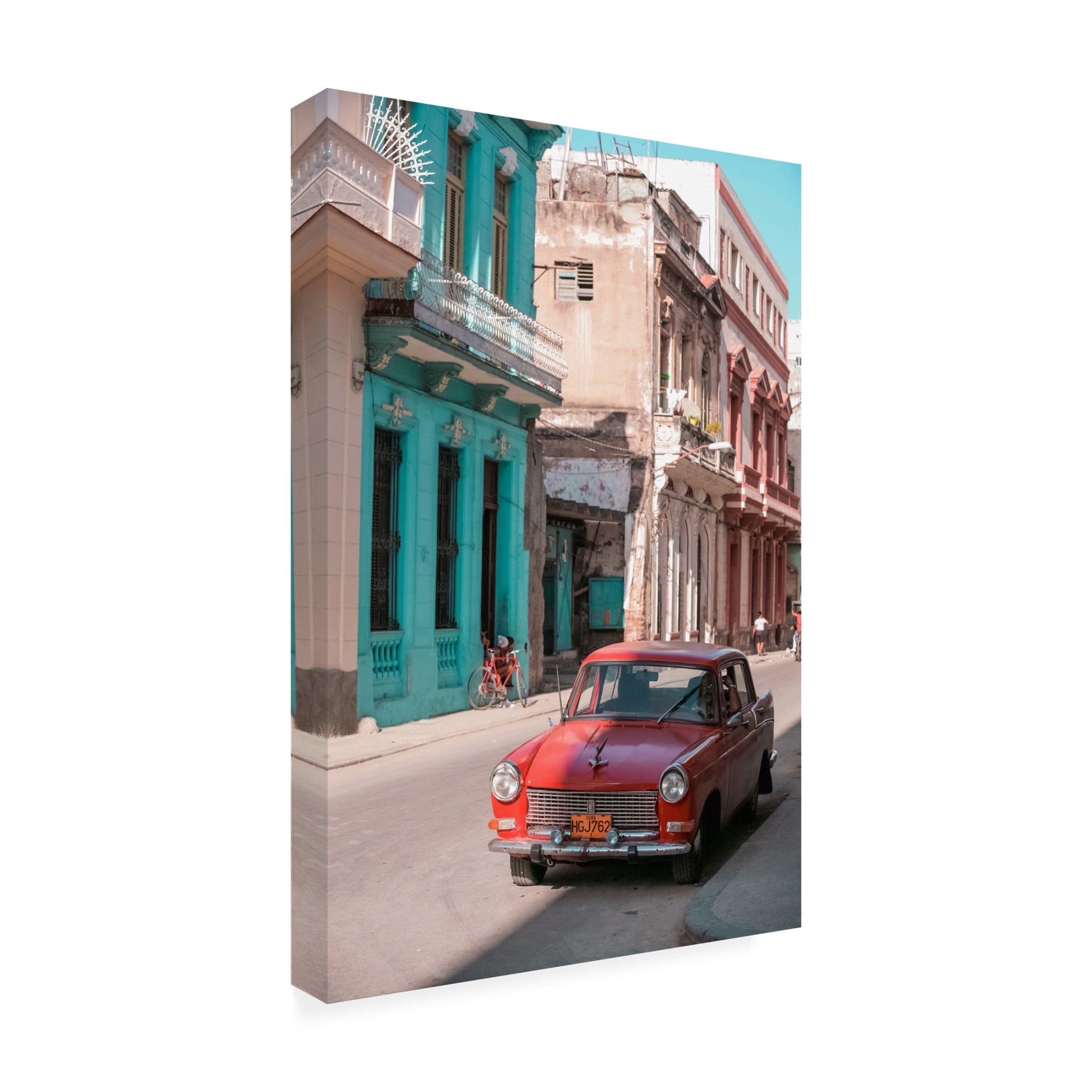 Canvas Wall Art - Alexander Yakovlev 'Cuban Car 7' Wall Art for Living Room, Bedroom, or Office Décor by Trademark Fine Art - 12 x 19 Inches