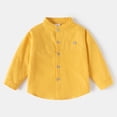thumbnail image 6 of WUANDIXFA Little Boys Long Sleeve Button Down Shirt Formal Dress Shirts Regular Fit School Uniform Tops (Yellow, 2-3 Years), 6 of 6