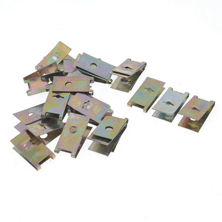 Unique Bargains Car Bronze Tone Metal Screw Base Fastener Clamp Clip x 25