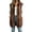 Brown, variant on Vests for Women Long Hooded Full Zip Sleeveless Loose Fit Two Front Pockets Banded Hem Mid Thigh Solid Color Casual Fall Winter