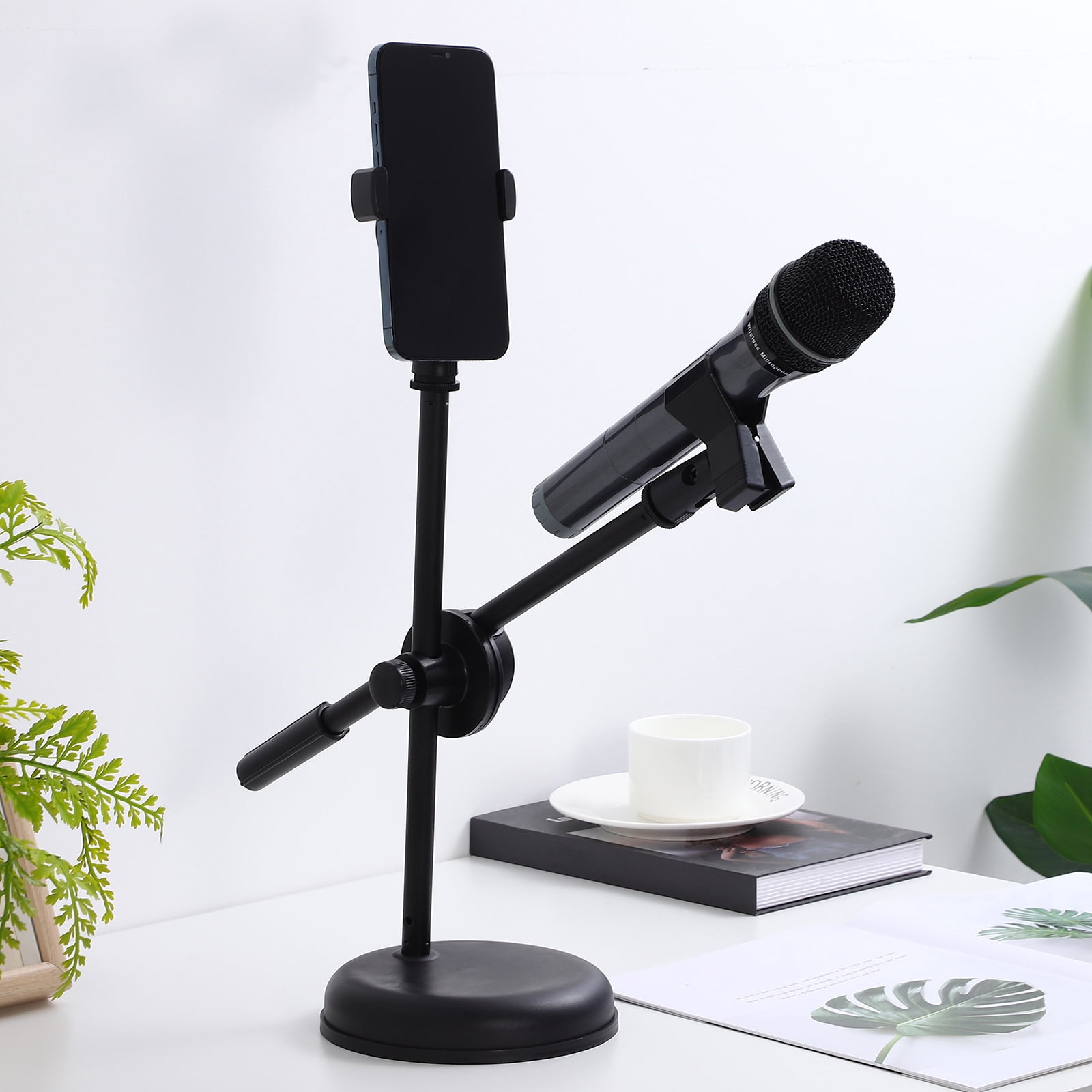 ULTNICE 1 Set Adjustable Mic Holder For Microphones Plastic Round Base For Podcasting