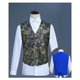 thumbnail image 4 of Xuniizn 3PC Double Breasted Suit Men, Floral Print Court Style Performance Party Formal Suits, Soft Comfortable Elegant Outfits, 4 of 8