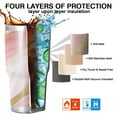 thumbnail image 7 of 30oz Pink and Gold Marble Texture Tumblers Stainless Steel Tumbler with Lid and Straw,Vacuum Insulated Double Wall Travel Tumbler Cups Mug with Cleaning Brush for Coffee,Tea, 7 of 7