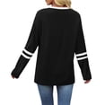 thumbnail image 3 of Women's Round Neck No Hood Sweatshirt, Long Sleeve Loose Fit Pullover Top with Breathable Comfort for Autumn Winter Season, Casual Daily Wear, Travel and Street Fashion Black L, 3 of 5