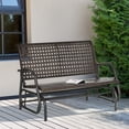 thumbnail image 2 of Outsunny 2 Seater Wicker Outdoor Glider Bench, Patio Swing Garden Bench, Garden Loveseat Rocking Chair, w/ Extra Wide Seat, Curved Backrest for Backyard, Poolside, Lawn, Brown, 2 of 10