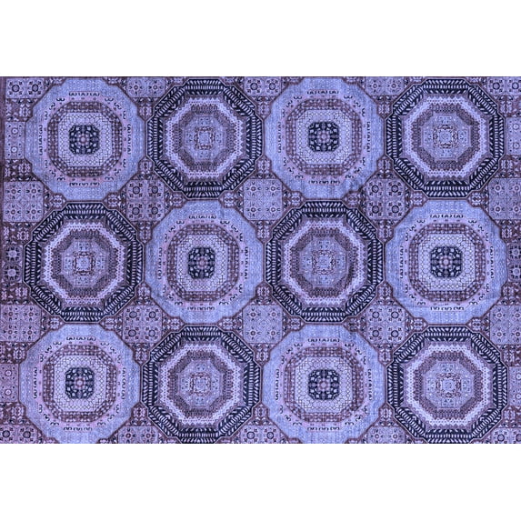 Ahgly Company Indoor Rectangle Oriental Blue Modern Area Rugs, 2' x 5'