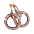 thumbnail image 2 of Latrodar New Fashion Round Diamond Earrings Women Gold Rosegold Glitter Stu Rose Gold up to 60% Off, 2 of 3
