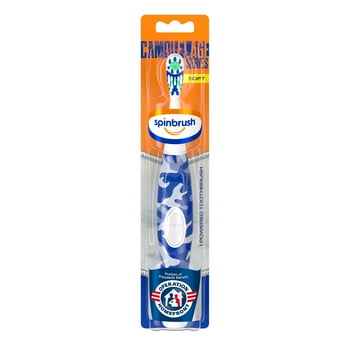 Camoue Series Spinbrush, Soft, Electric Battery Toothbrush, 1 ct, Color May Vary