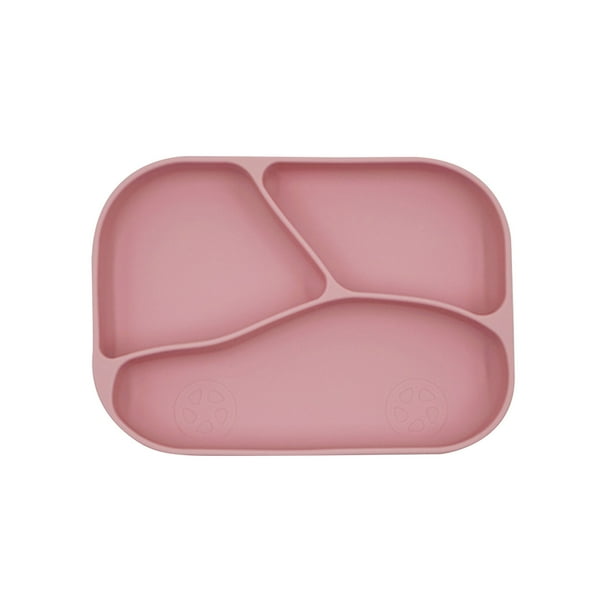 Plato de cena de silicona para niños, suplemento alimenticio para niños pequeños, cuenco con ventosa, plato de silicona antideslizante integrado para bebés Wmkox8yii hjk6038