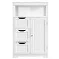 Alden Design Wooden Bathroom Storage with Open Shelving, White