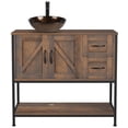 thumbnail image 3 of ELECWISH Bathroom Vanity, 36" Bathroom Vanity with Sink Combo Set, Dark Brown Modern Wood Bathroom Cabinet with White Ceramic Bathroom Sink, 3 of 9