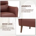 thumbnail image 5 of Lohoms Modern Faux Leather Club Chair with Wood Legs, Brown, 5 of 9